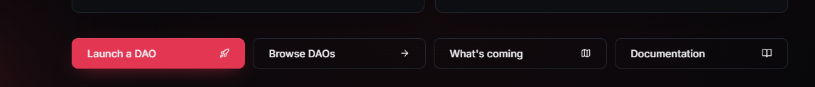 The DAO directory with public DAOs to join and the Launch a DAO button